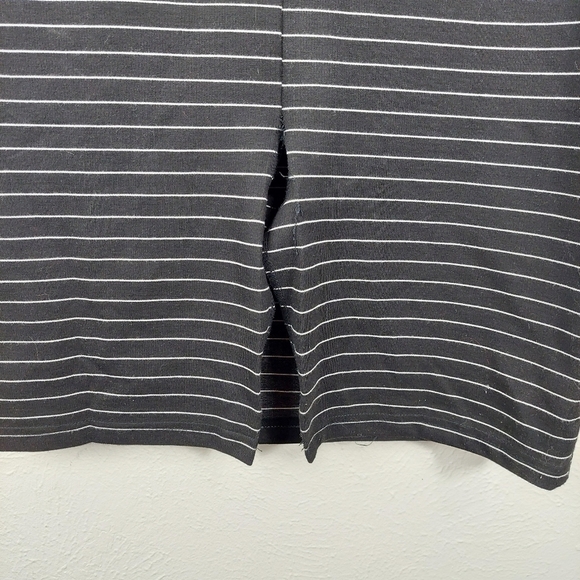 Lulus Women's T Shirt Dress Size LRG  Black White Striped Short Sleeve Boat Neck - Picture 4 of 5